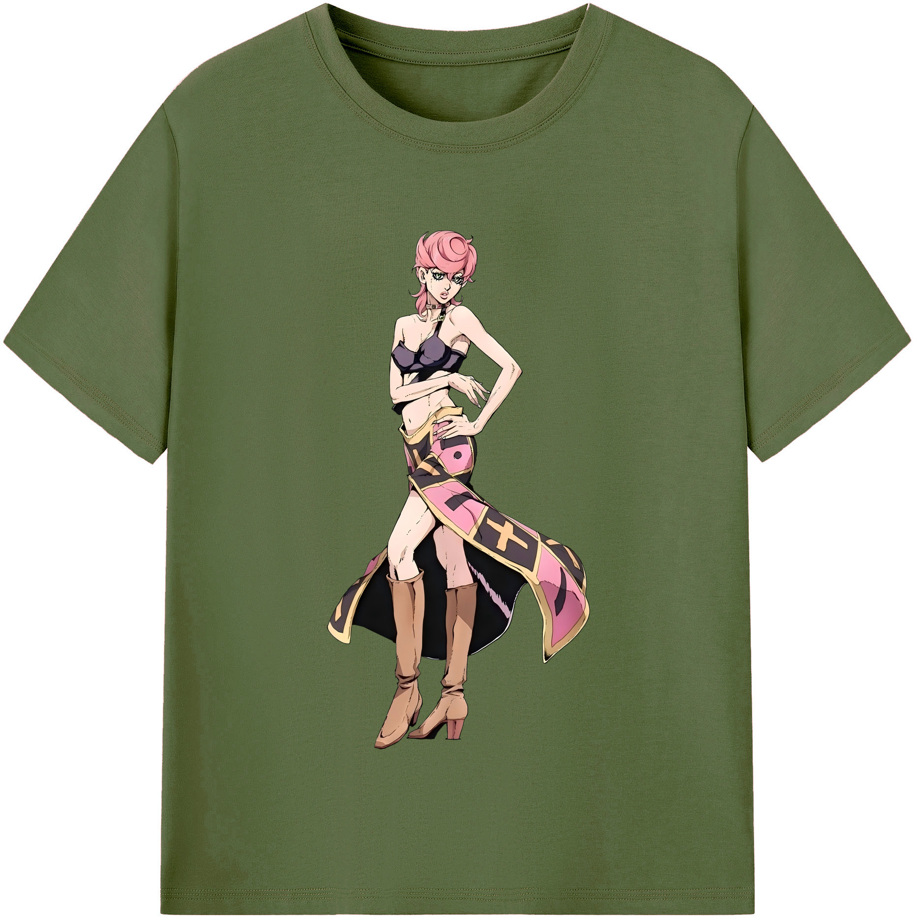 （画像用） ジョジョの奇妙な冒険 トリッシュ?ウナ JoJo's Bizarre Adventure Trish Una 綿100％半袖Tシャツ（フロントプリント）